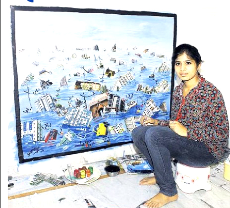 HUGE MIXED MEDIA COLLAGE ART FORM ON SOCIAL THEME