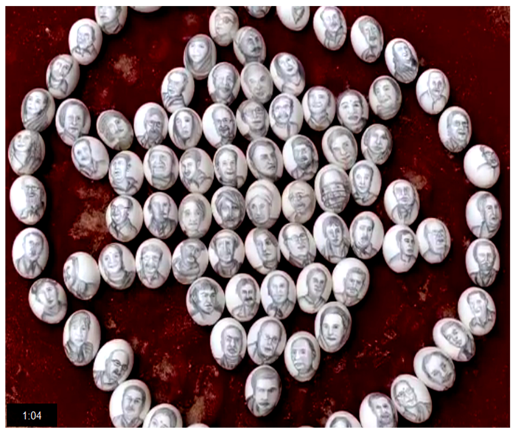PENCIL DRAWING IMAGES ON EGGS