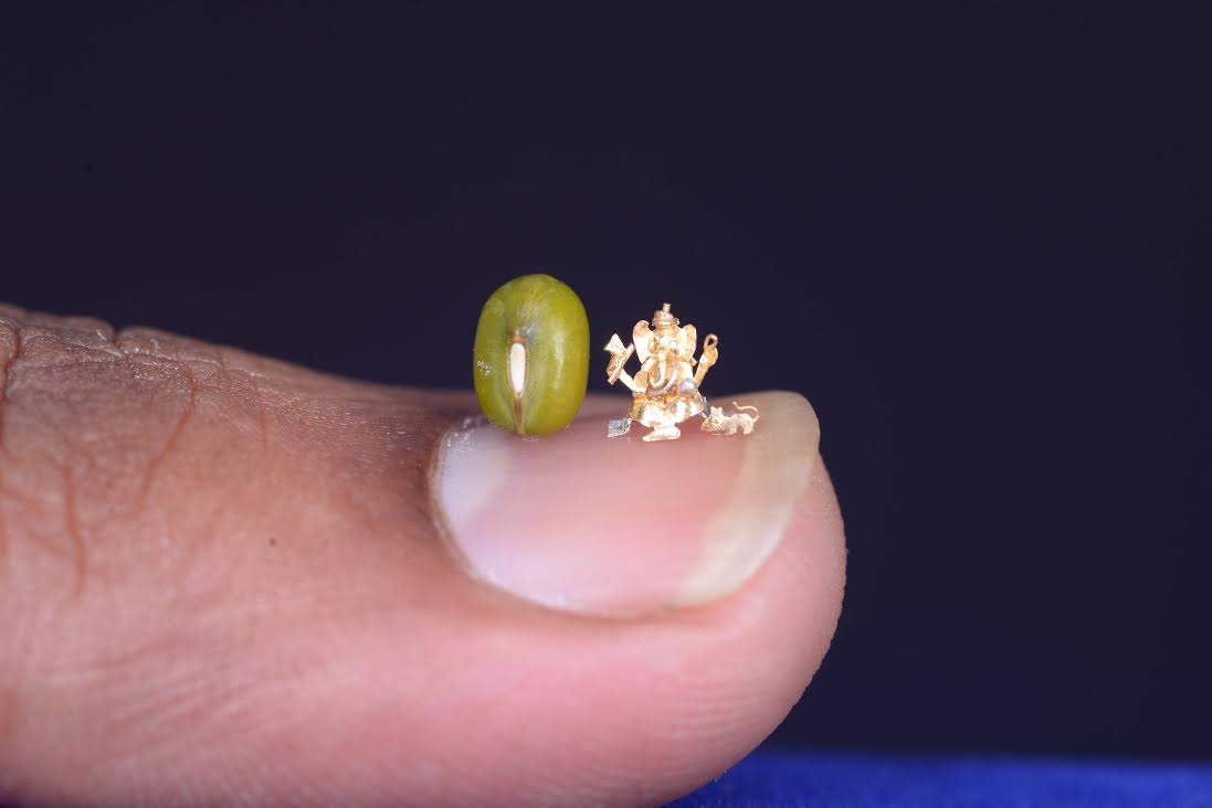 MINIATURE GOLDEN GANESH IDOL