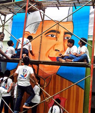 LARGEST PANDIT JAWAHAR LAL NEHRU PAINTING PORTRAIT