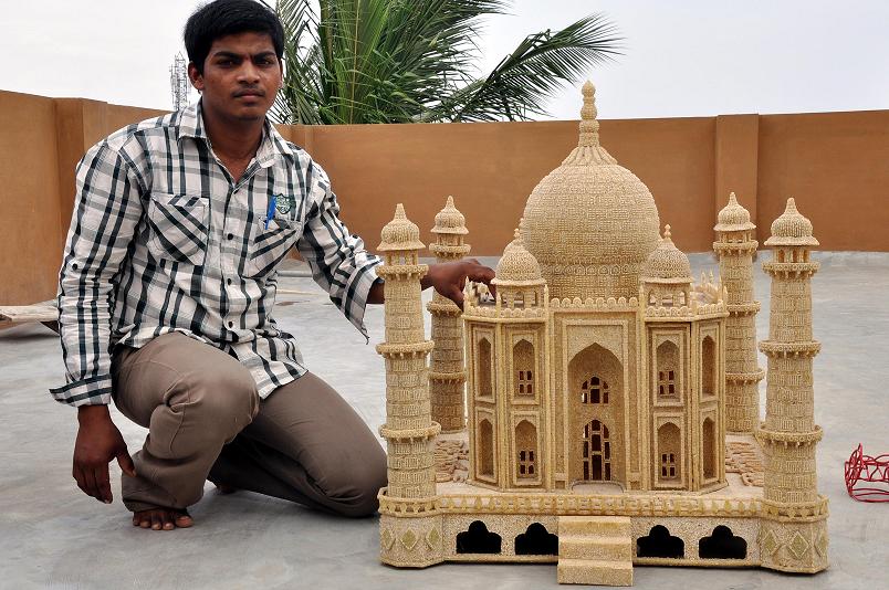 TAJ MAHAL  MODEL  MADE BY RICE GRAINS
