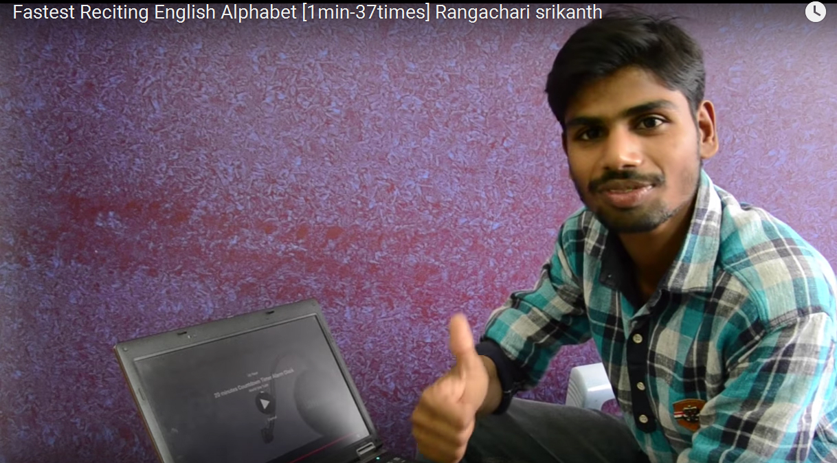 FASTEST TIME TO RECITE ENGLISH ALPHABETS IN SHORTEST DURATION