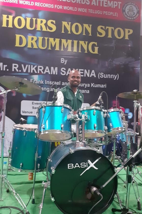NON STOP 24 HOURS DRUMMING BY AN INDIVIDUAL IN TELUGU STATES