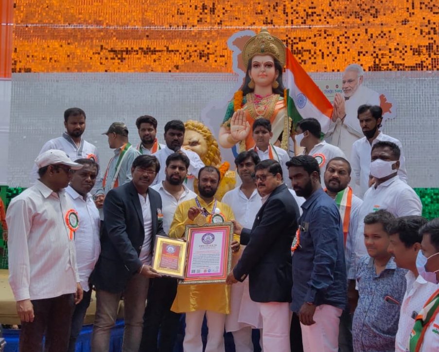 3K TIRANG YATRA WITH 75 METERS INDIAN FLAG RALLY AND 75 PEOPLE DRESSED REPLICA OF INDIAN FREEDOM FIGHERS
