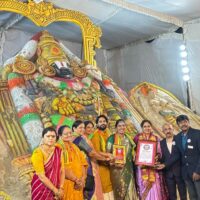 “OUTSTANDING ACHIEVEMENT IN 3D SAND ART – 21-FEET LORD VENKATESWARA SCULPTURE”